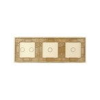 Trijų vietų LIVOLO stiklo panelė 70112-63 (1+1+2) Aukso