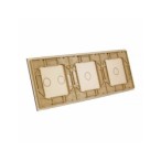 Trijų vietų LIVOLO stiklo panelė 70112-63 (1+1+2) Aukso
