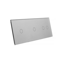Trijų vietų LIVOLO stiklo panelė 70112-64 (1+1+2) Pilka