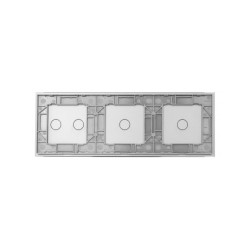 Trijų vietų LIVOLO stiklo panelė 70112-64 (1+1+2) Pilka