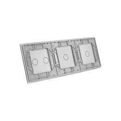 Trijų vietų LIVOLO stiklo panelė 70112-64 (1+1+2) Pilka