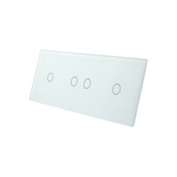 Trijų vietų LIVOLO stiklo panelė 70121-61 (1+2+1) Balta