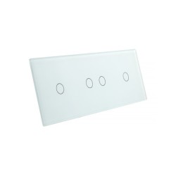 Trijų vietų LIVOLO stiklo panelė 70121-61 (1+2+1) Balta