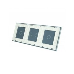 Trijų vietų LIVOLO stiklo panelė 70121-61 (1+2+1) Balta