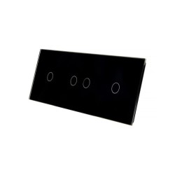 Trijų vietų LIVOLO stiklo panelė 70121-62 (1+2+1) Juoda