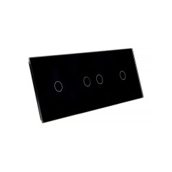 Trijų vietų LIVOLO stiklo panelė 70121-62 (1+2+1) Juoda