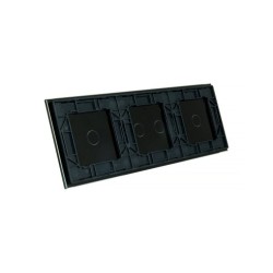 Trijų vietų LIVOLO stiklo panelė 70121-62 (1+2+1) Juoda