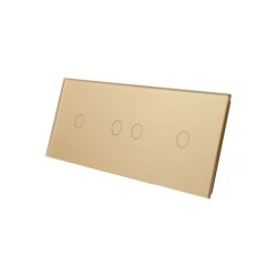 Trijų vietų LIVOLO stiklo panelė 70121-63 (1+2+1) Aukso
