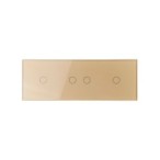Trijų vietų LIVOLO stiklo panelė 70121-63 (1+2+1) Aukso