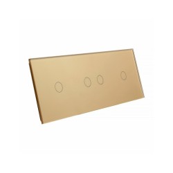 Trijų vietų LIVOLO stiklo panelė 70121-63 (1+2+1) Aukso