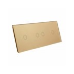 Trijų vietų LIVOLO stiklo panelė 70121-63 (1+2+1) Aukso