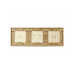 Trijų vietų LIVOLO stiklo panelė 70121-63 (1+2+1) Aukso