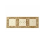 Trijų vietų LIVOLO stiklo panelė 70121-63 (1+2+1) Aukso