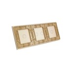 Trijų vietų LIVOLO stiklo panelė 70121-63 (1+2+1) Aukso