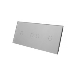 Trijų vietų LIVOLO stiklo panelė 70121-64 (1+2+1) Pilka