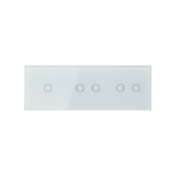 Trijų vietų LIVOLO stiklo panelė 70122-61 (1+2+2) Balta