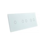 Trijų vietų LIVOLO stiklo panelė 70122-61 (1+2+2) Balta