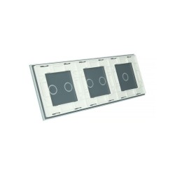 Trijų vietų LIVOLO stiklo panelė 70122-61 (1+2+2) Balta