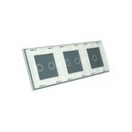 Trijų vietų LIVOLO stiklo panelė 70122-61 (1+2+2) Balta