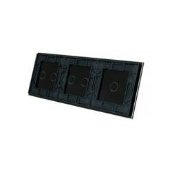 Trijų vietų LIVOLO stiklo panelė 70122-62 (1+2+2) Juoda