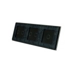 Trijų vietų LIVOLO stiklo panelė 70122-62 (1+2+2) Juoda