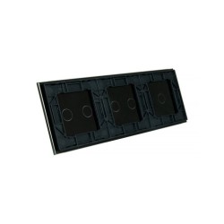 Trijų vietų LIVOLO stiklo panelė 70122-62 (1+2+2) Juoda