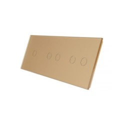 Trijų vietų LIVOLO stiklo panelė 70122-63 (1+2+2) Aukso