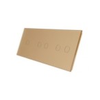 Trijų vietų LIVOLO stiklo panelė 70122-63 (1+2+2) Aukso