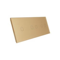 Trijų vietų LIVOLO stiklo panelė 70122-63 (1+2+2) Aukso