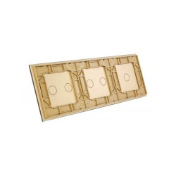 Trijų vietų LIVOLO stiklo panelė 70122-63 (1+2+2) Aukso