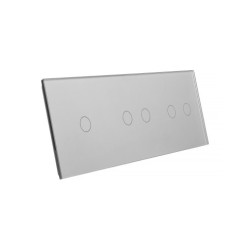 Trijų vietų LIVOLO stiklo panelė 70122-64 (1+2+2) Pilka