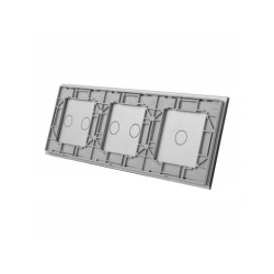 Trijų vietų LIVOLO stiklo panelė 70122-64 (1+2+2) Pilka