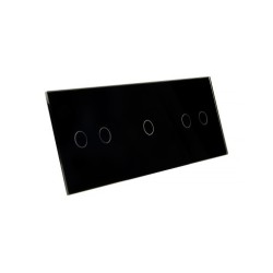 Trijų vietų LIVOLO stiklo panelė 70212-62 (2+1+2) Juoda