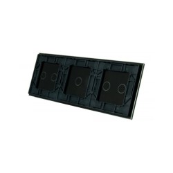 Trijų vietų LIVOLO stiklo panelė 70212-62 (2+1+2) Juoda