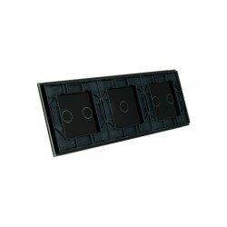 Trijų vietų LIVOLO stiklo panelė 70212-62 (2+1+2) Juoda