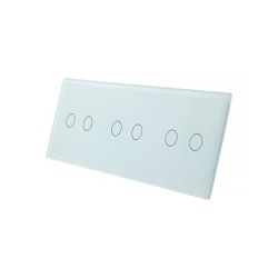Trijų vietų LIVOLO stiklo panelė 70222-61 (2+2+2) Balta