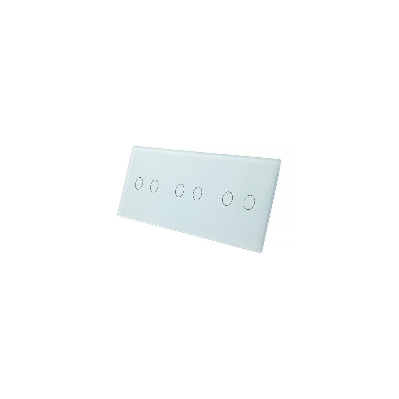 Trijų vietų LIVOLO stiklo panelė 70222-61 (2+2+2) Balta