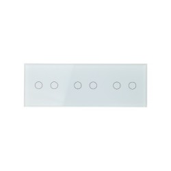 Trijų vietų LIVOLO stiklo panelė 70222-61 (2+2+2) Balta