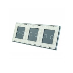 Trijų vietų LIVOLO stiklo panelė 70222-61 (2+2+2) Balta