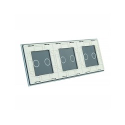 Trijų vietų LIVOLO stiklo panelė 70222-61 (2+2+2) Balta