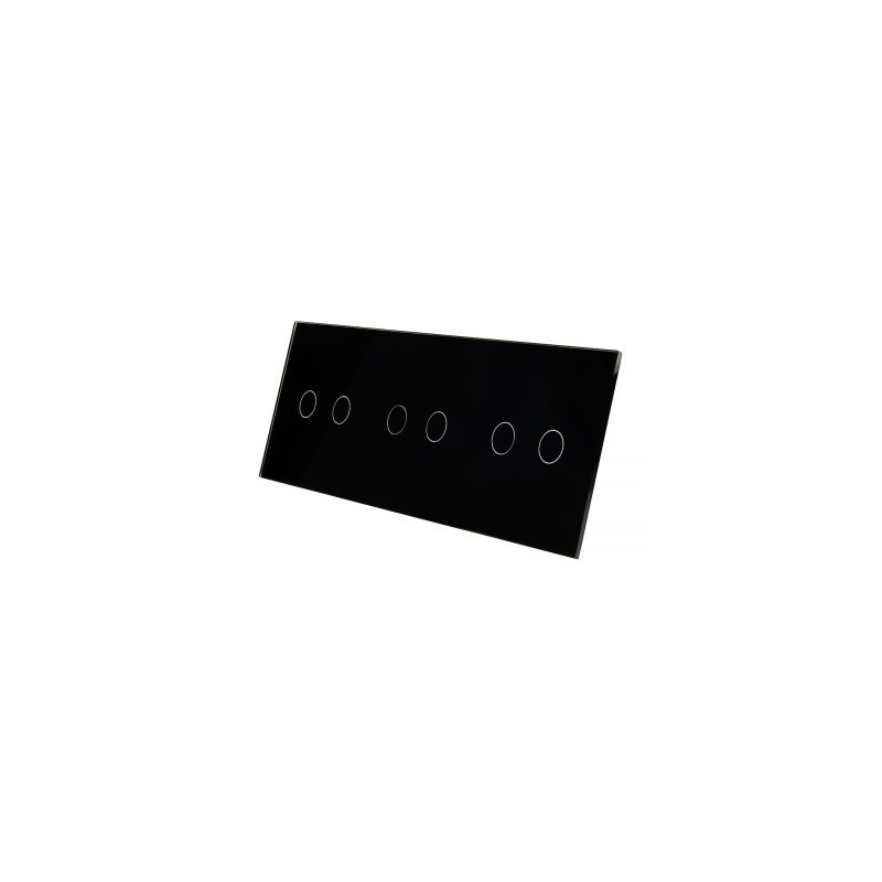 Trijų vietų LIVOLO stiklo panelė 70222-62 (2+2+2) Juoda
