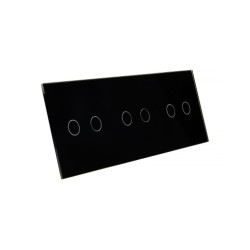 Trijų vietų LIVOLO stiklo panelė 70222-62 (2+2+2) Juoda