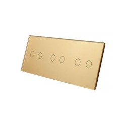 Trijų vietų LIVOLO stiklo panelė 70222-63 (2+2+2) Aukso