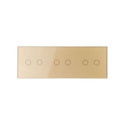 Trijų vietų LIVOLO stiklo panelė 70222-63 (2+2+2) Aukso