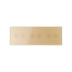 Trijų vietų LIVOLO stiklo panelė 70222-63 (2+2+2) Aukso