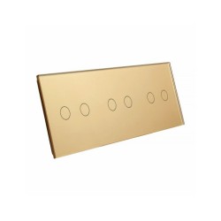Trijų vietų LIVOLO stiklo panelė 70222-63 (2+2+2) Aukso