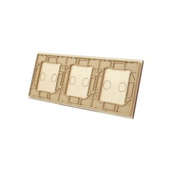 Trijų vietų LIVOLO stiklo panelė 70222-63 (2+2+2) Aukso