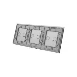 Trijų vietų LIVOLO stiklo panelė 70222-64 (2+2+2) Pilka