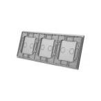 Trijų vietų LIVOLO stiklo panelė 70222-64 (2+2+2) Pilka