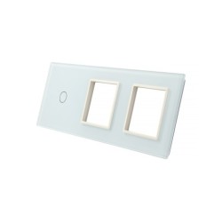 Trijų vietų LIVOLO stiklo panelė 701GG-61 (1+2xRėmelis) Balta
